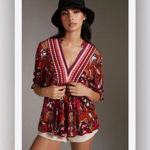 Anthropologie blank London women’s xs Stephanie butterfly tunic top new